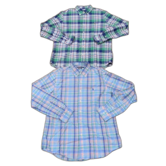 Polo Ralph Lauren Long Sleeve Button Down Plaid Shirts Size Medium Lot of 4 - Picture 4 of 5